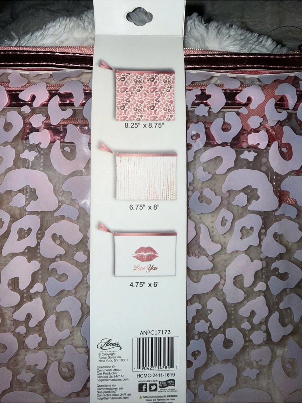 3pc cosmetic bag collection. Three sizes with zippers, plastic easy to clean.